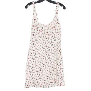 Abercrombie & Fitch Smocked Cherry Mini Sundress Babydoll Y2K Coquette Summer L